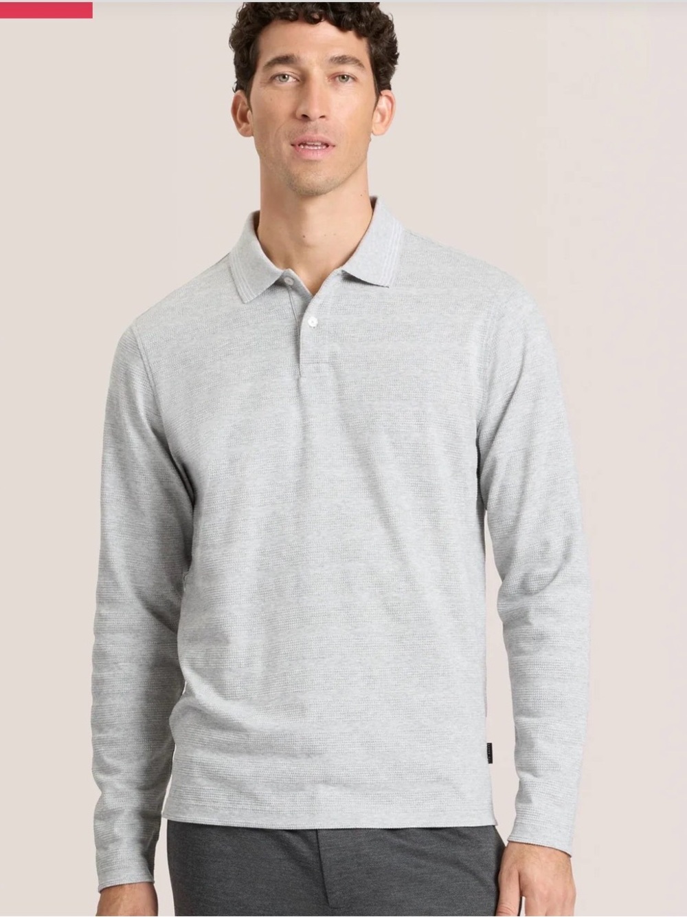 Ted Baker London Men's Long-Sleeve Polo - Heather Gray